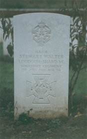 Major S W Loudoun-Shand - headstone in France