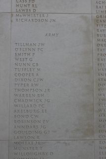Goulding, G J, NMA inscription