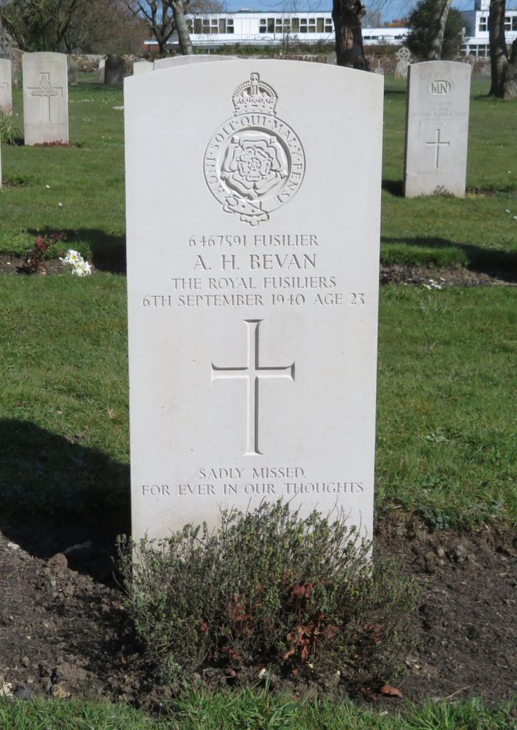 Parkhurst Military Cemetery : A H Bevan