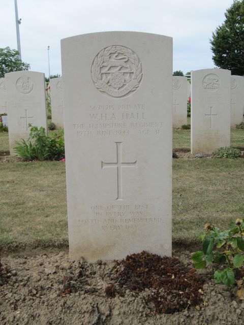 France : Normandy : Bayeux CWGC Cemetery: W H A Hall